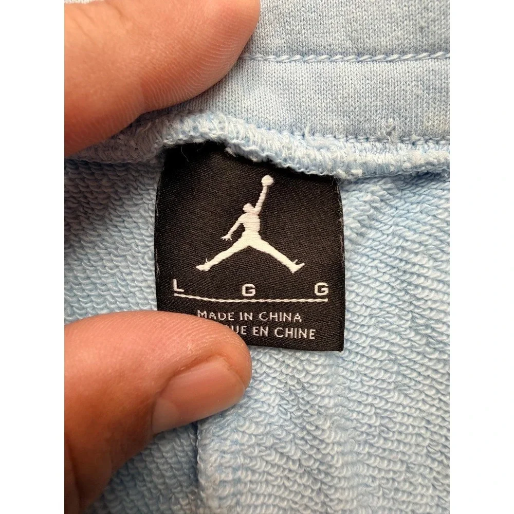 Jordan Mens Tie Dye Fleece Shorts Light Blue White Wings Logo CZ0850-434
